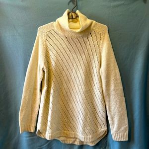 Lou & Grey Loft Funnel Neck Sweater Size M (Cream)